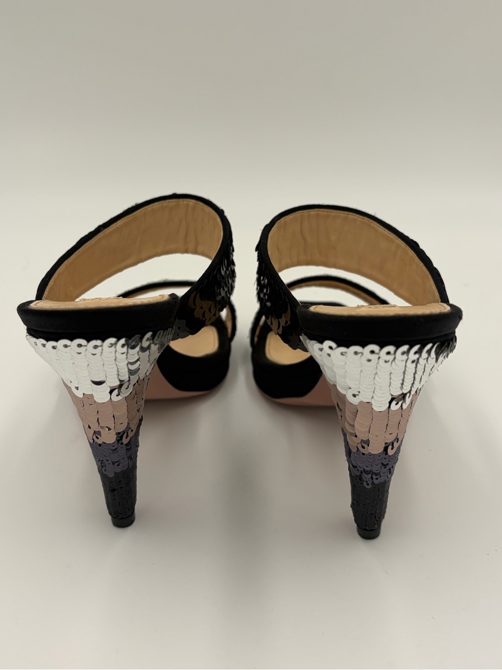 Prada Runway sequin Heels Sandals Slingback Mules 90s Size 35 US 5 New - Picture 9 of 16